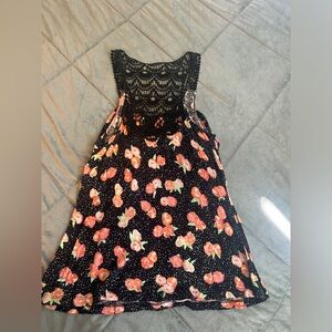 Black lace floral dress